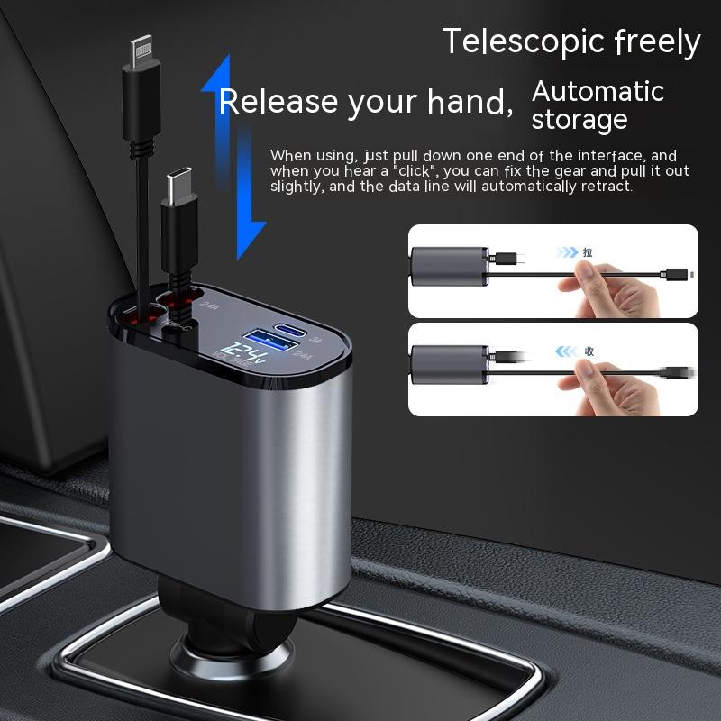 4 in 1 Fast Retractable Car Charger