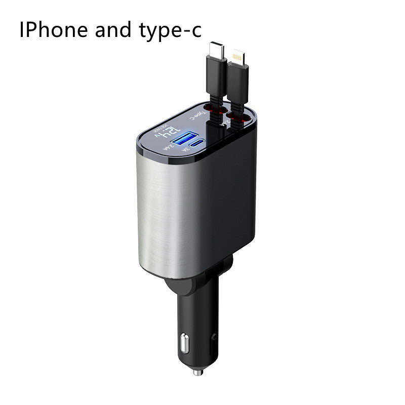 4 in 1 Fast Retractable Car Charger