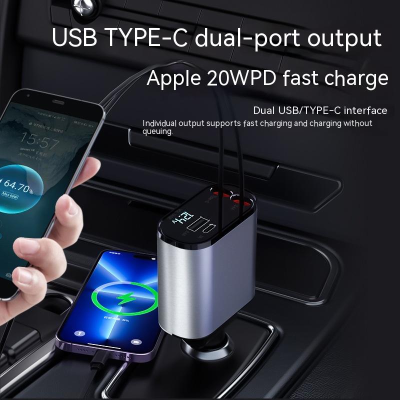 4 in 1 Fast Retractable Car Charger