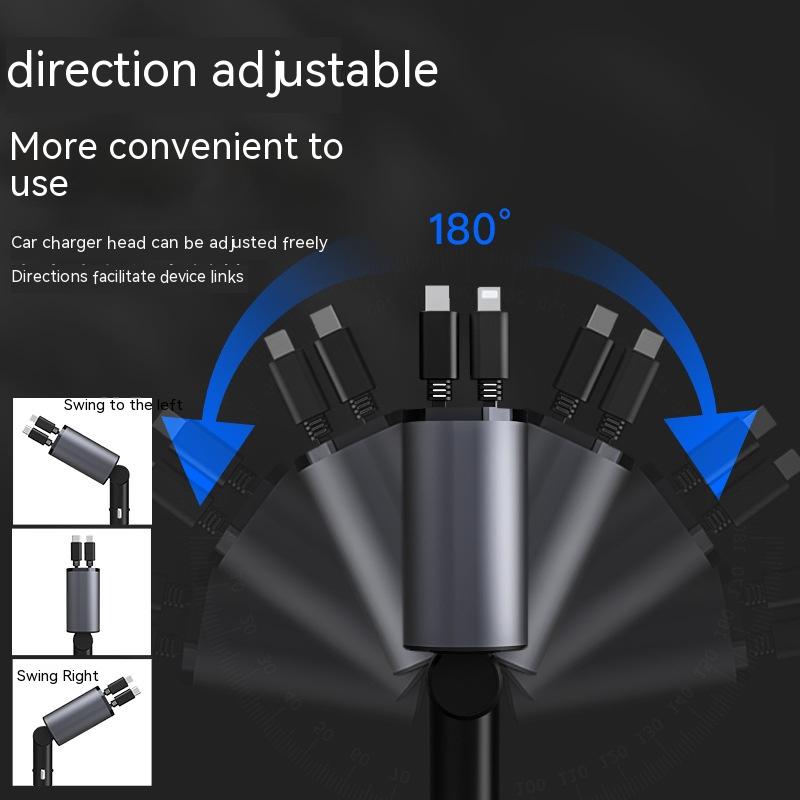 4 in 1 Fast Retractable Car Charger